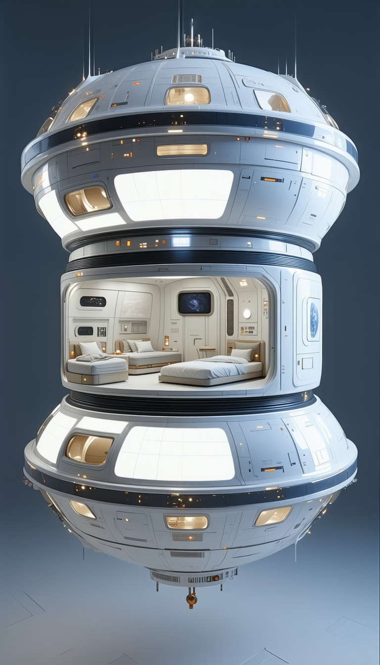 futuristic space ship shown three-dimensional