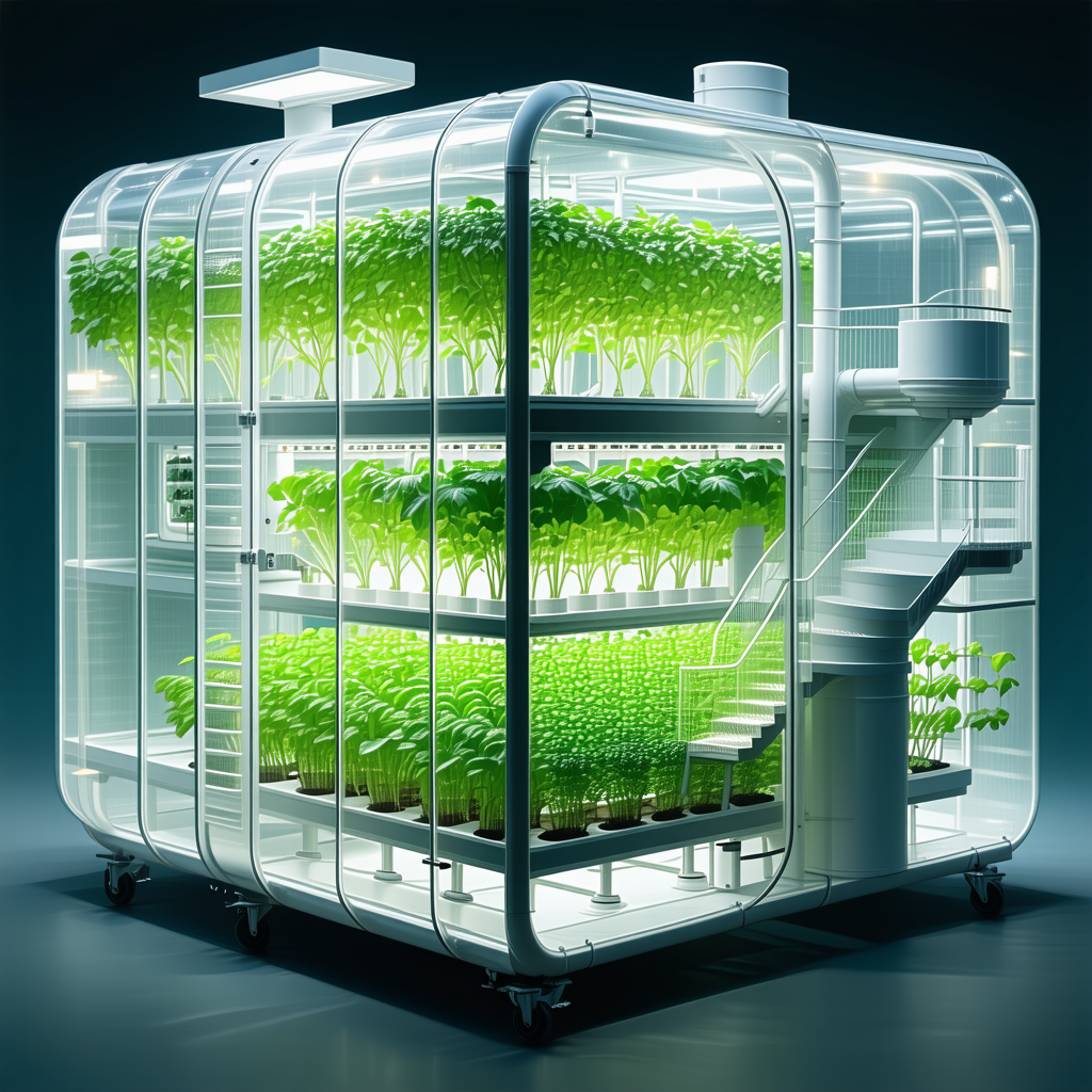 A Large, Clear, Plastic Box Filled With Various Plants