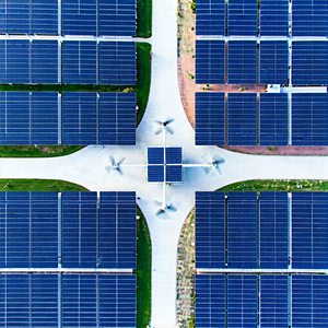 Tech Drone Photography: Innovative renewable energy (design:1.26)