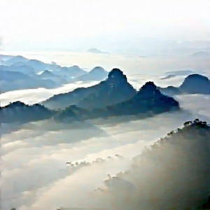 Nature Stock Photography: Mountain range during foggy morning