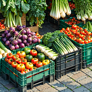 Urban Blueprint Style: Urban farmers market scene