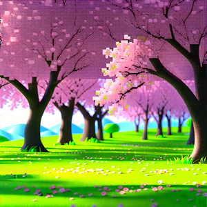 Nature Hdr Photography: Cherry Blossoms In Sunlit Clearing With Image, There
