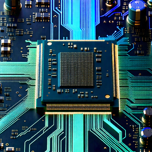 Tech Long Exposure Photography: Close-up of microprocessor