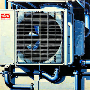 Tech Gouache Painting: Close-up of cooling system