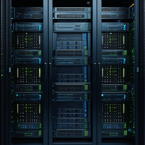 Tech Unreal Engine: Server rack with data streams